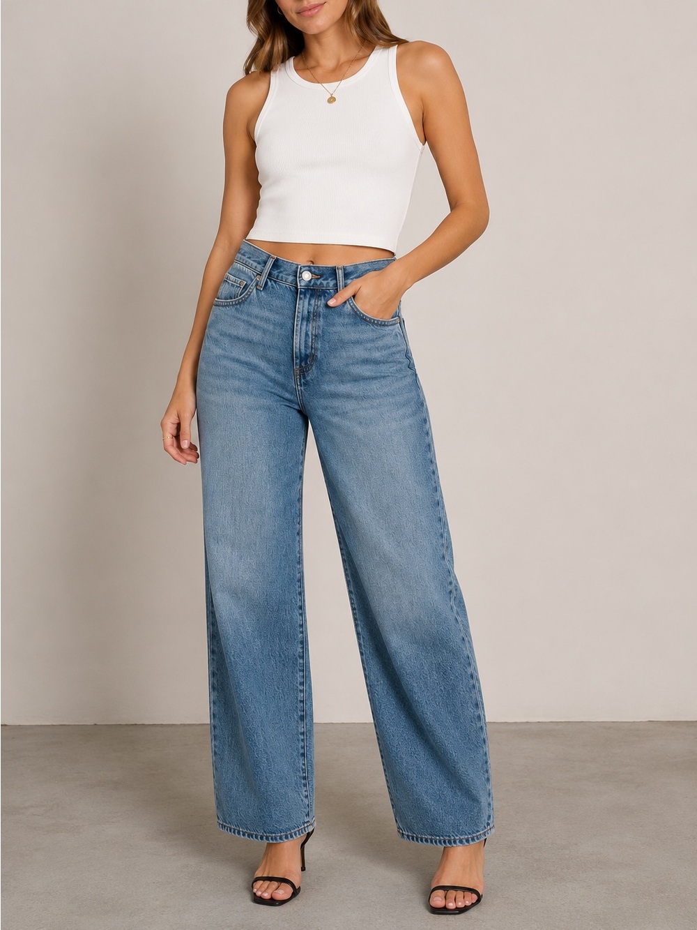 Daily Blue Mantra Barrel Leg Jeans High Rise Blue Denim Adriano Goldschmied 27